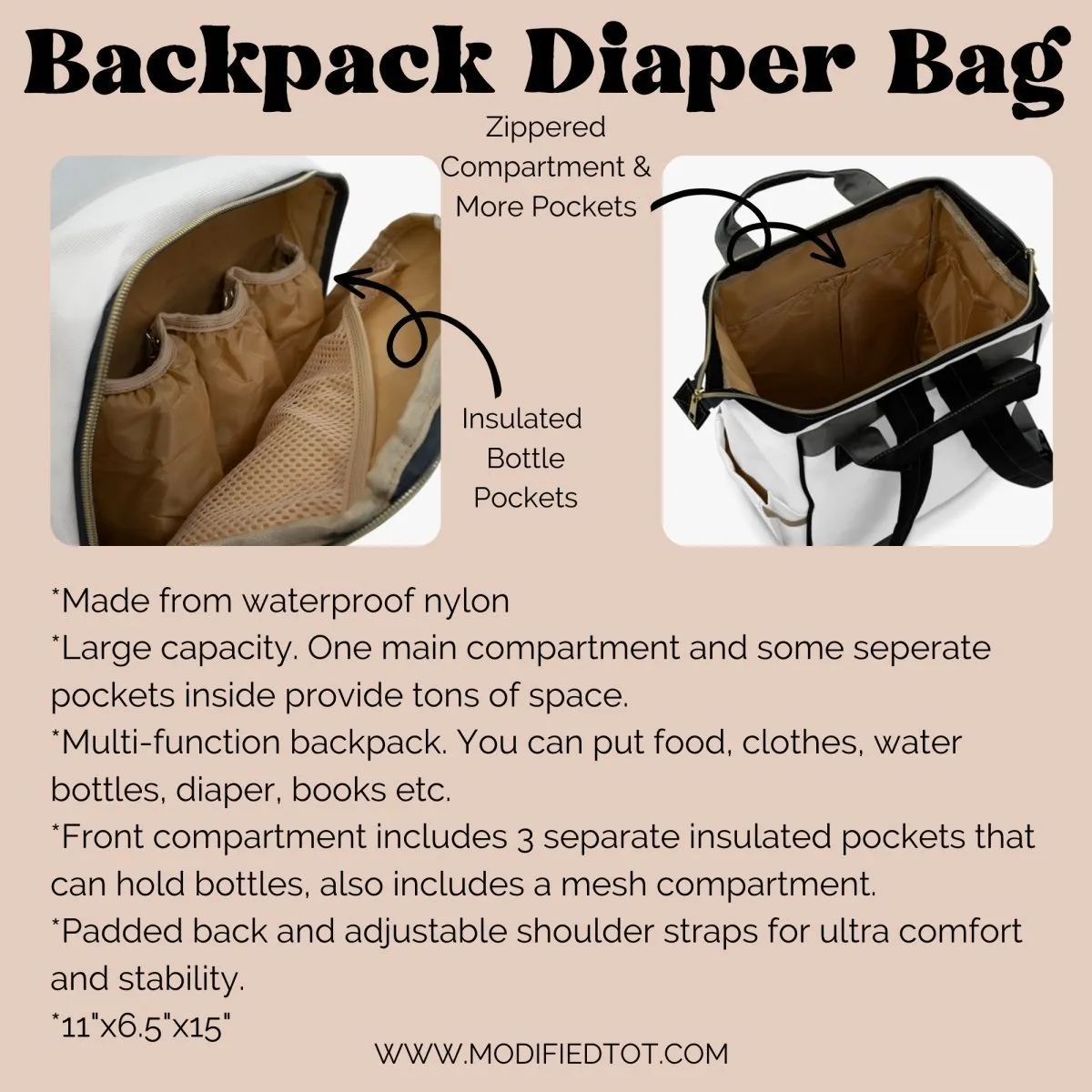 Backpack Diaper Bag | Preppy Heirloom