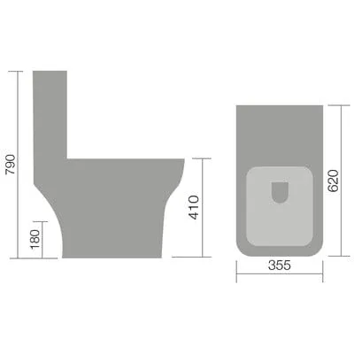Bella Close Coupled Toilet (For use with Cistern)