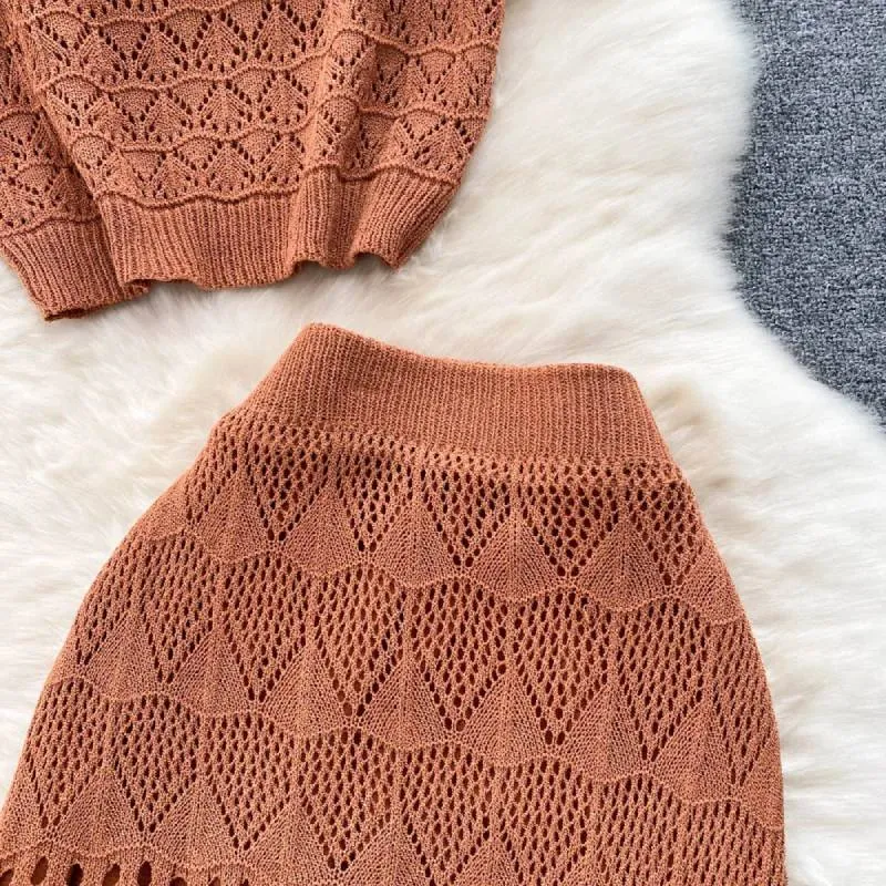 Boho set - Crop Top   Midi Skirt Set