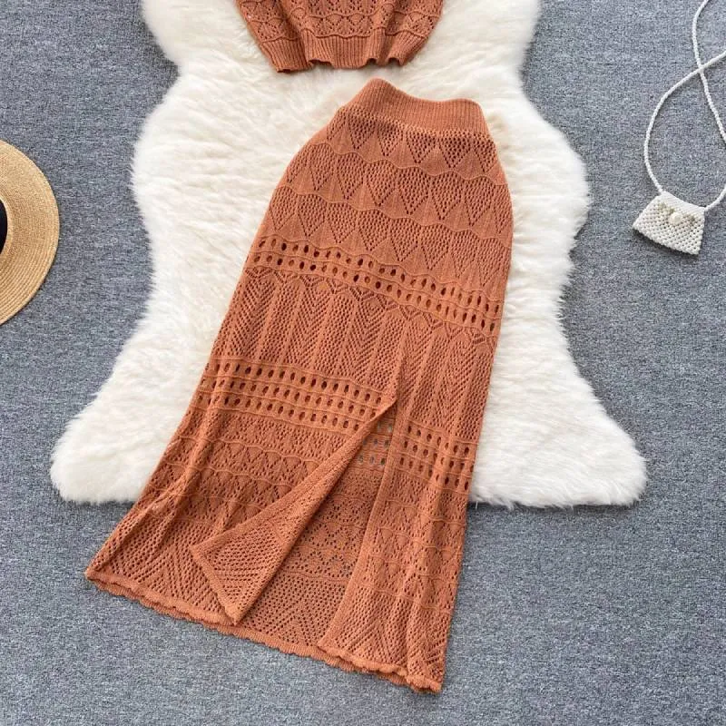 Boho set - Crop Top   Midi Skirt Set