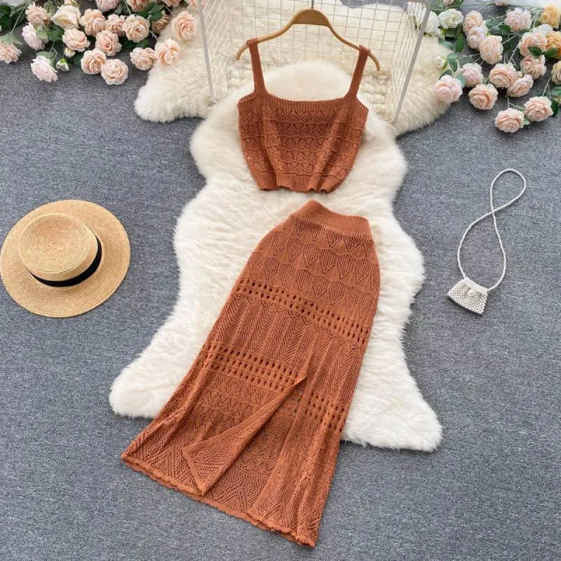 Boho set - Crop Top   Midi Skirt Set
