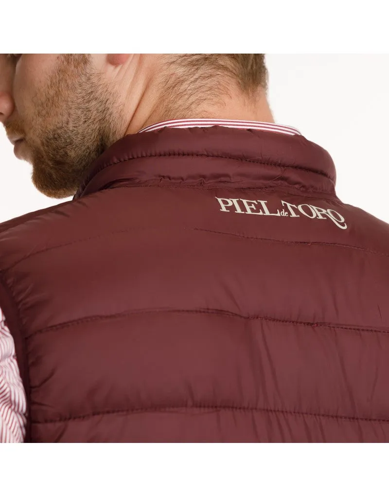 CHALECO BURDEOS slim fit
