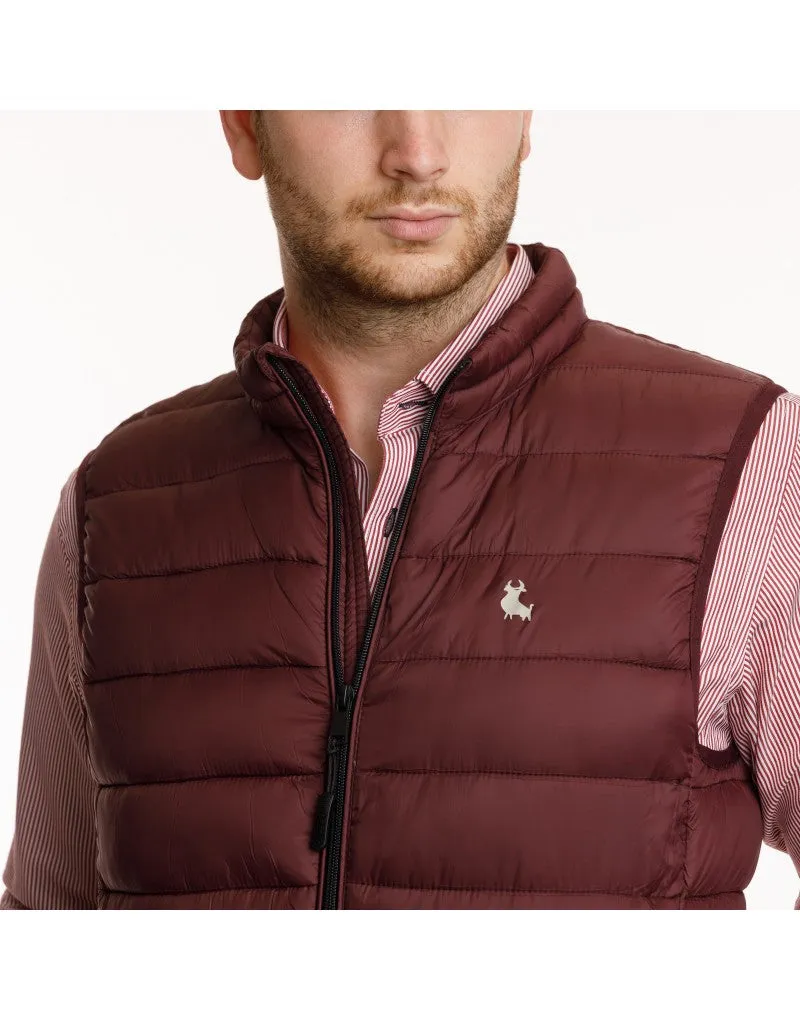 CHALECO BURDEOS slim fit
