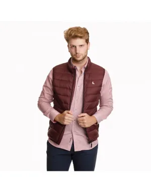 CHALECO BURDEOS slim fit