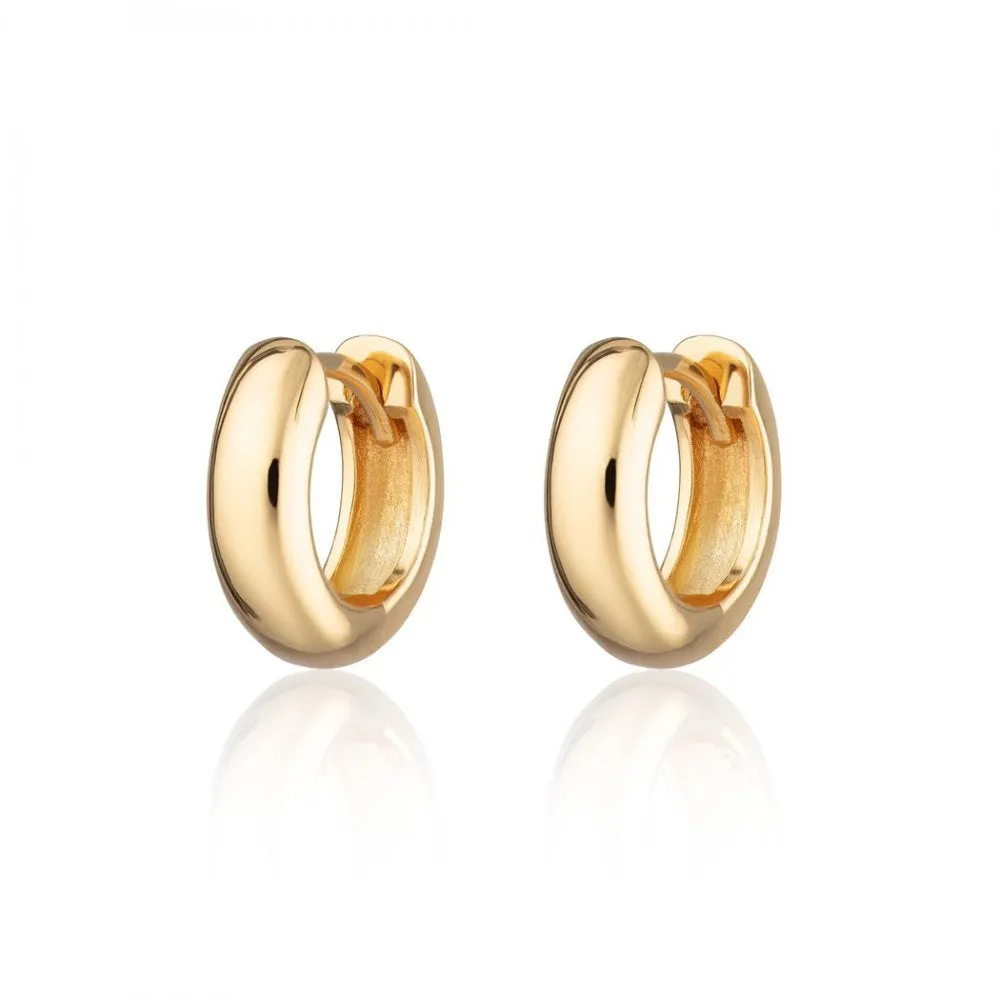 Chunky Huggie Hoop Earrings - Gold - SPG-272