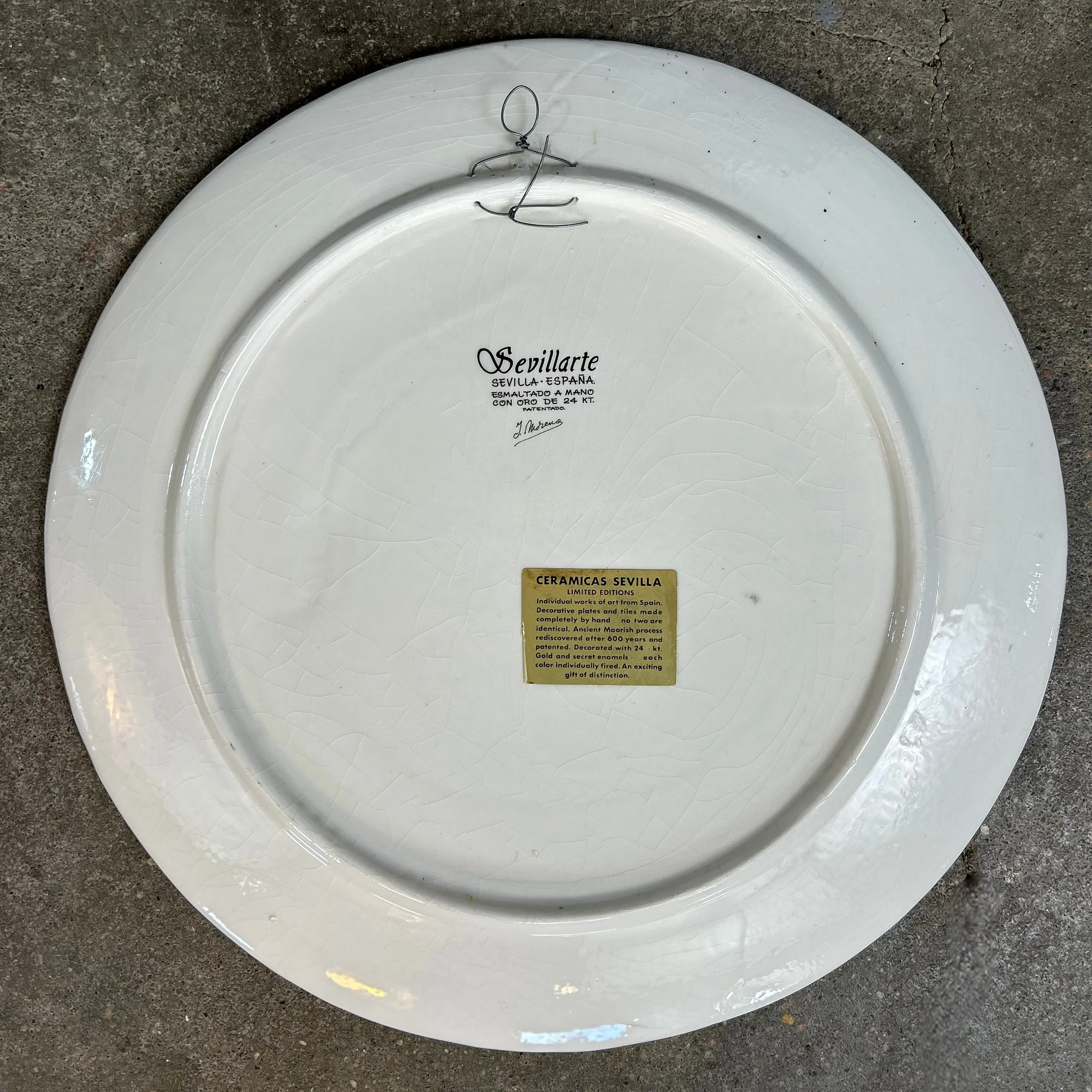 Decorative Plate, Sevilla Espana, 24K Gold Trim