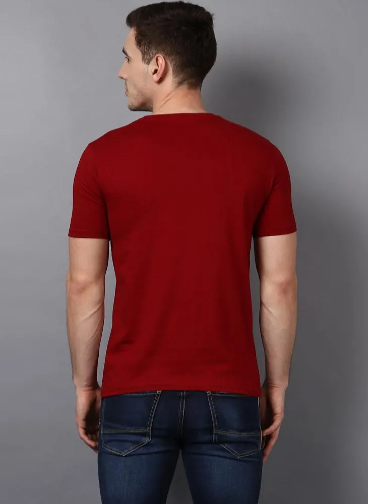 'DOGG' Printed Basic Red T-shirt