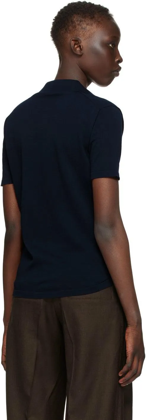 Eftychia Navy Close Knitted Polo