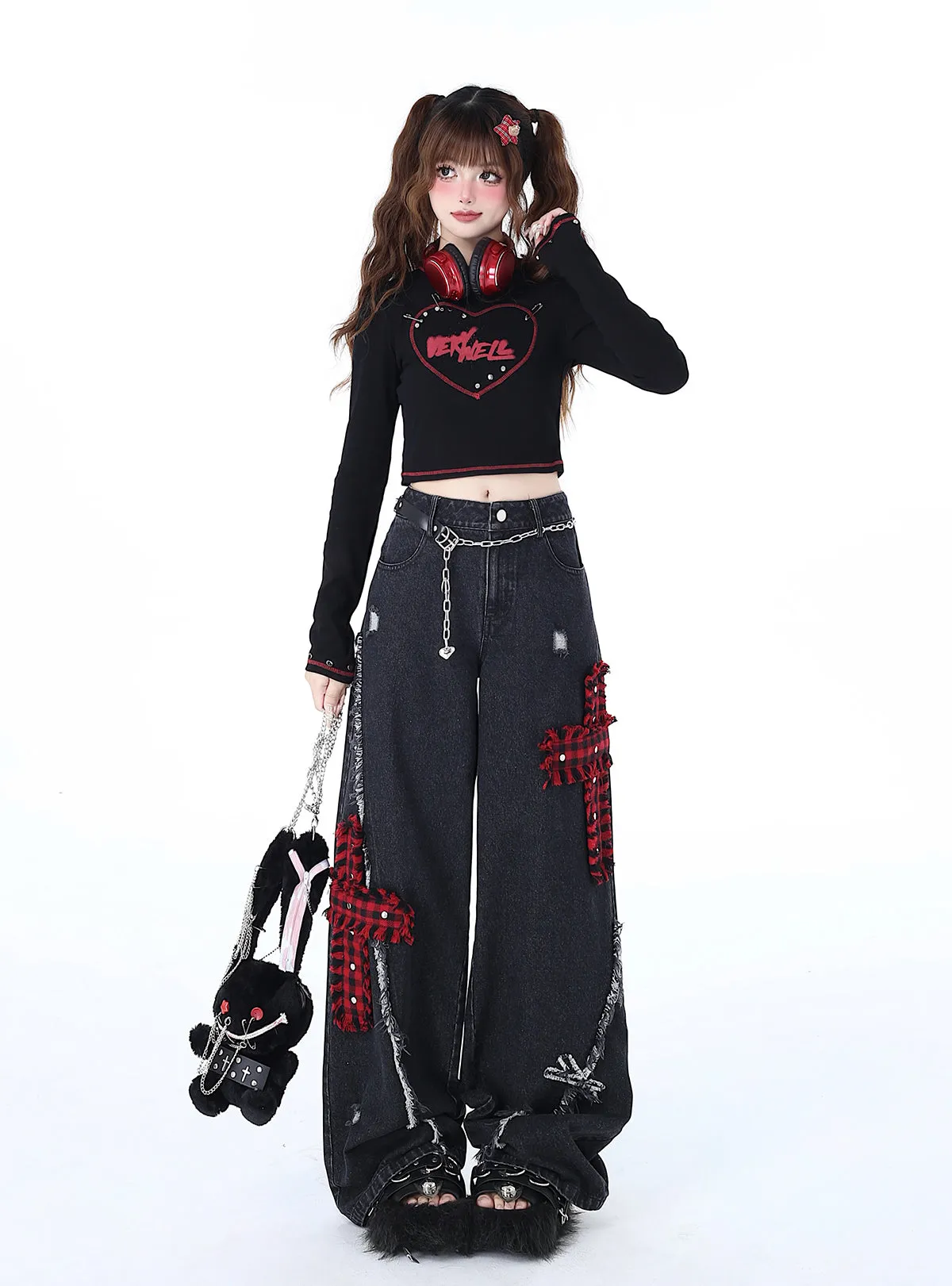 Love Fit Retro Girl Pin Print Top Slim Hot