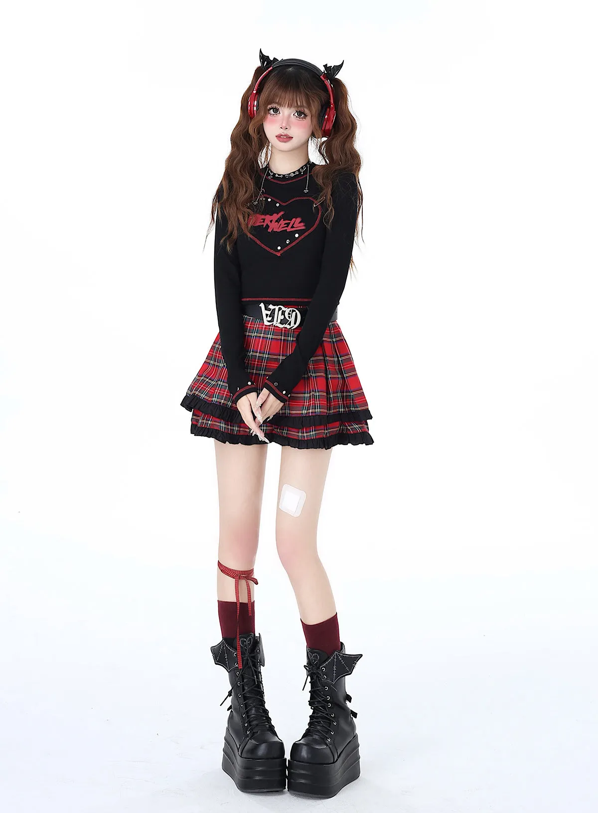Love Fit Retro Girl Pin Print Top Slim Hot