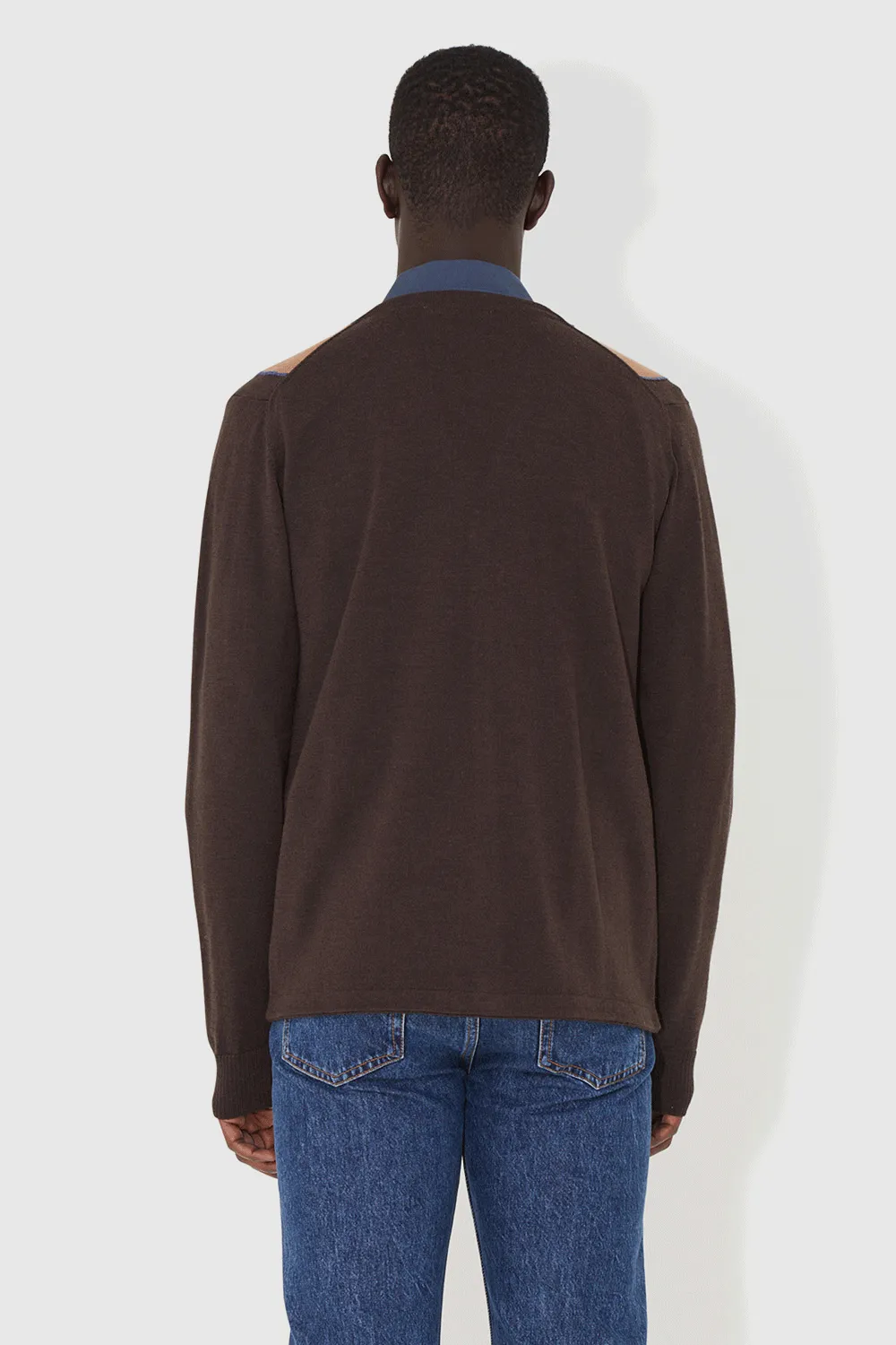 Mario Stripe Cardigan - Taupe / Brown