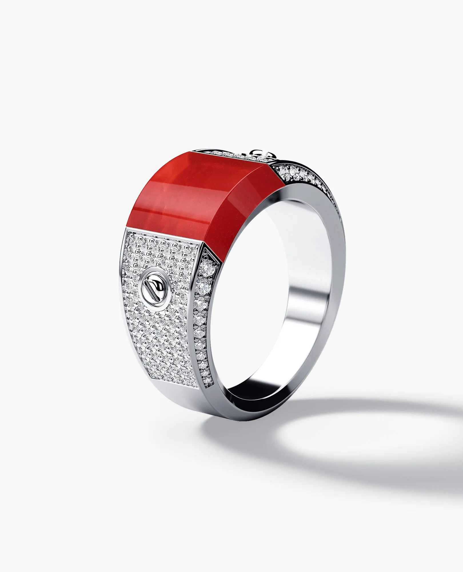 MONTANA Gold Diamond Signet Ring with 1.25ct Carnelian and Diamonds