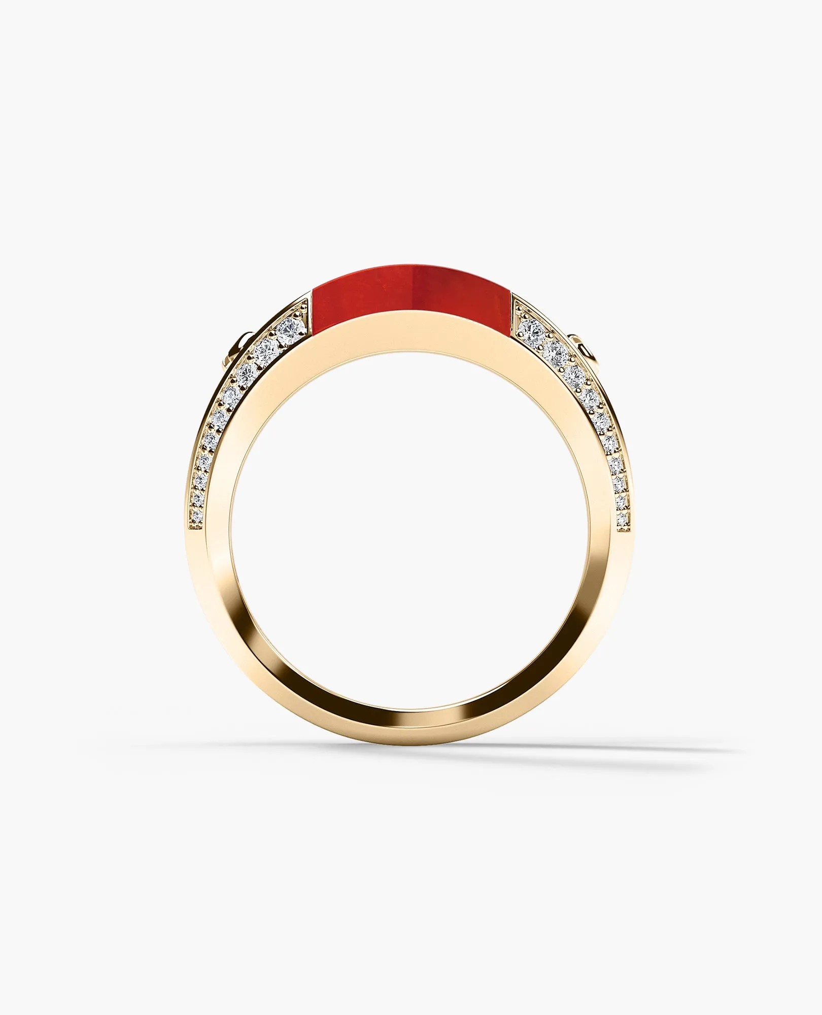 MONTANA Gold Diamond Signet Ring with 1.25ct Carnelian and Diamonds