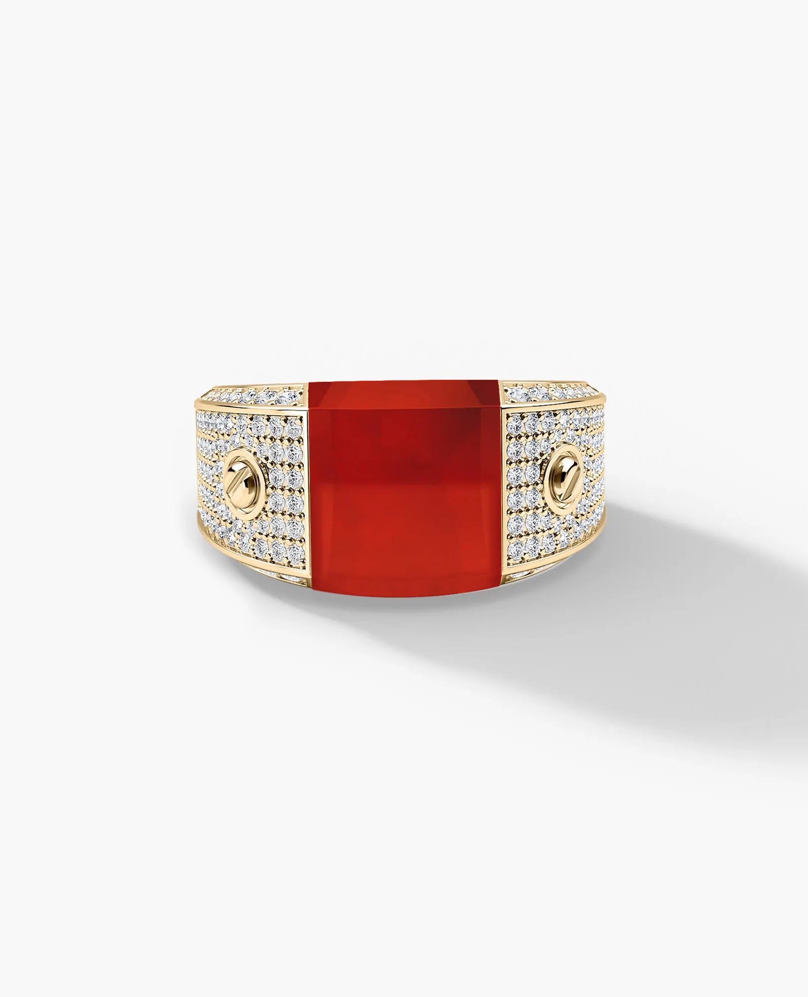 MONTANA Gold Diamond Signet Ring with 1.25ct Carnelian and Diamonds