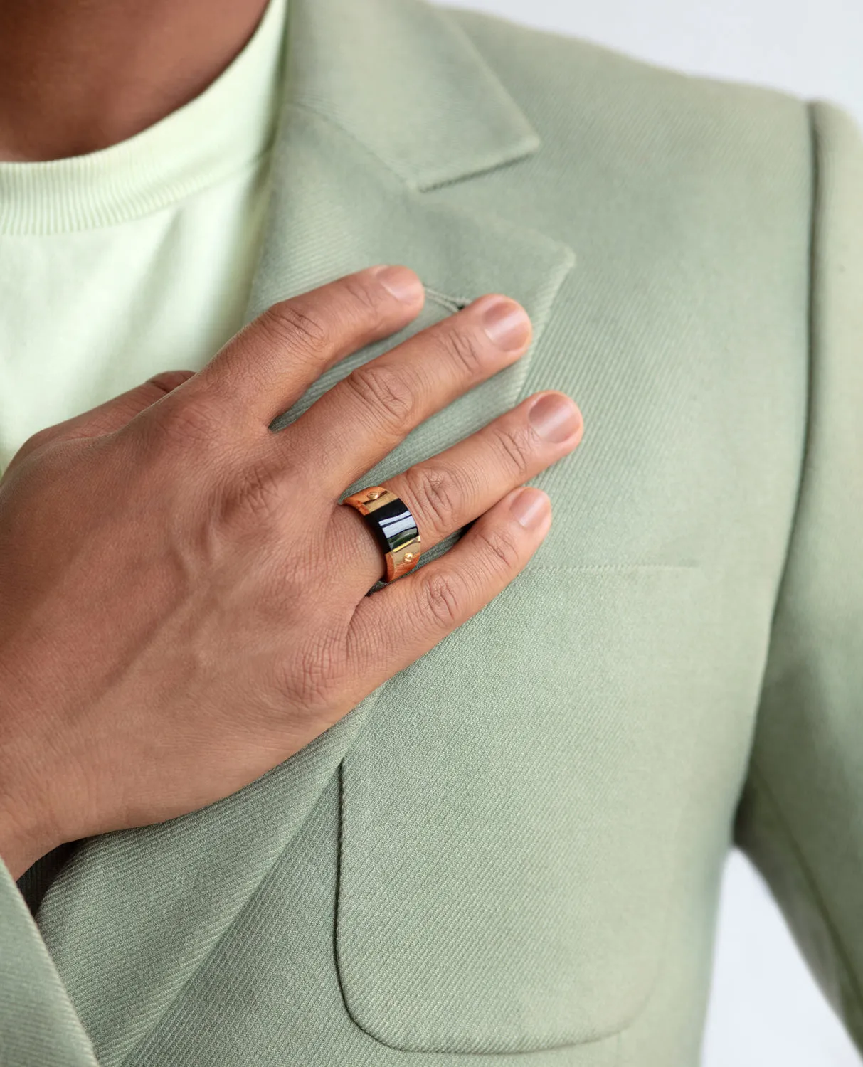 MONTANA Gold Ring with Black Onyx