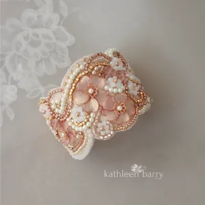 Saleo floral lace cuff bracelet - pearl crystal embellished, custom colors available