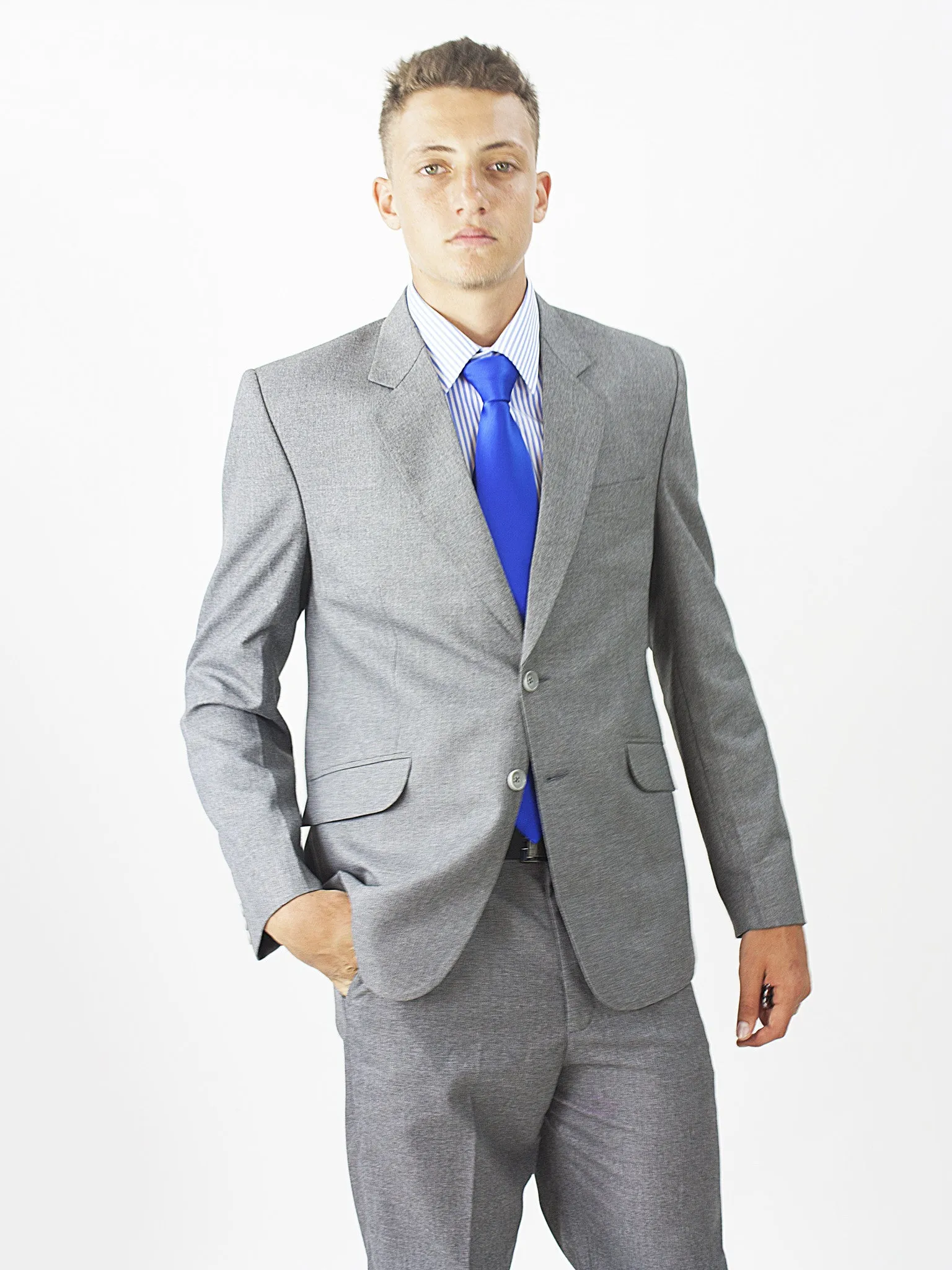 Slim Fit Suit Jacket - Gray