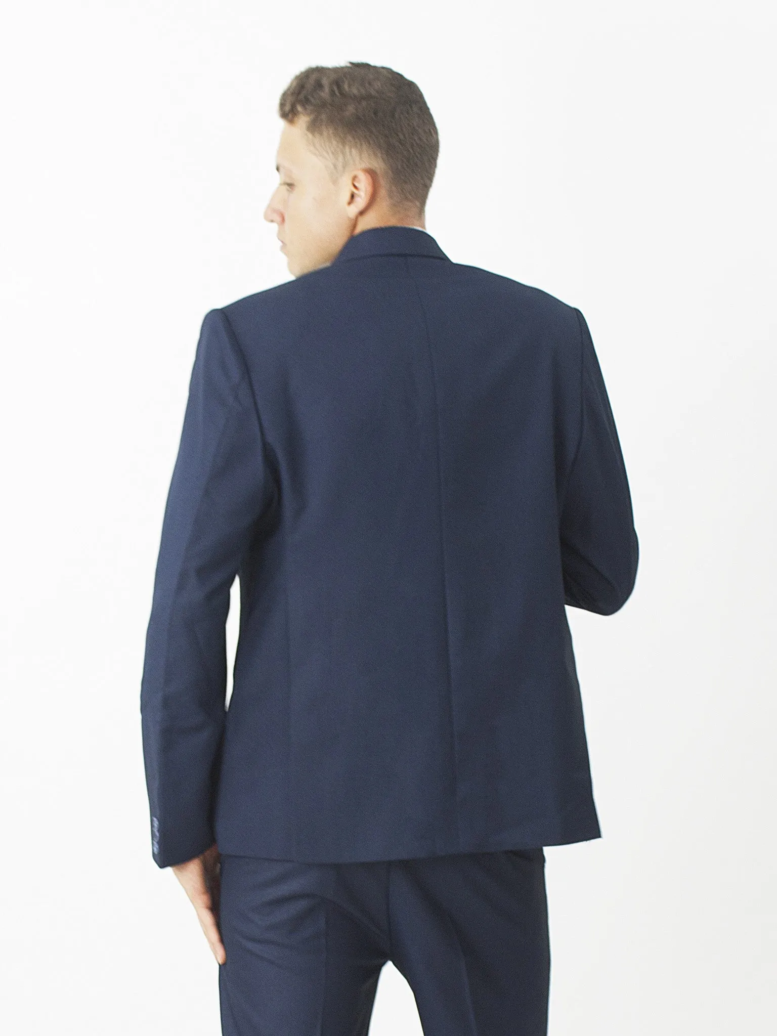 Slim Fit Suit Jacket - Navy