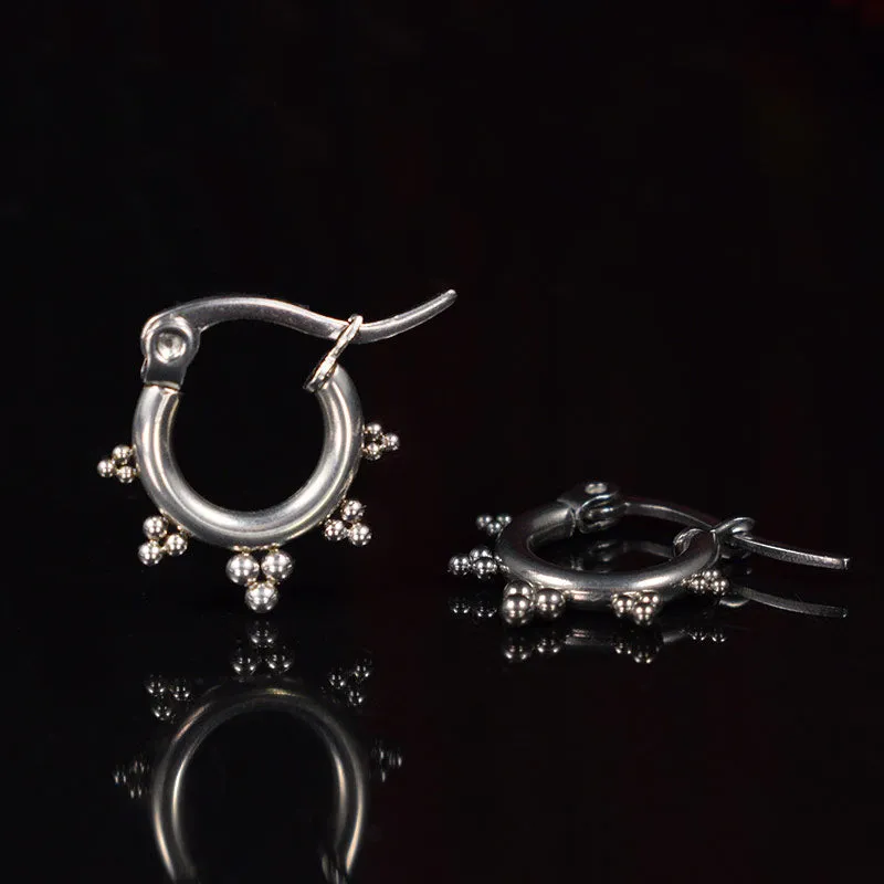 Small Dotted Cluster Hoop Earrings