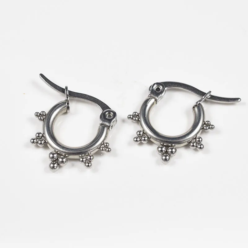 Small Dotted Cluster Hoop Earrings