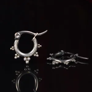 Small Dotted Cluster Hoop Earrings