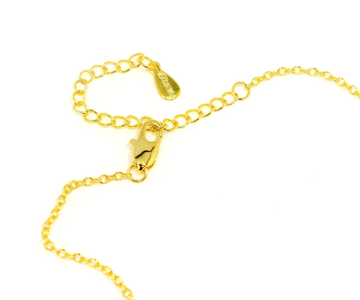 Small Triangle Pavé Crystal Gold Necklace