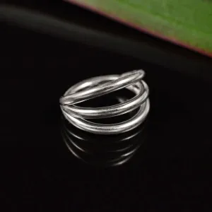 Triple Stack Septum Ring in Steel
