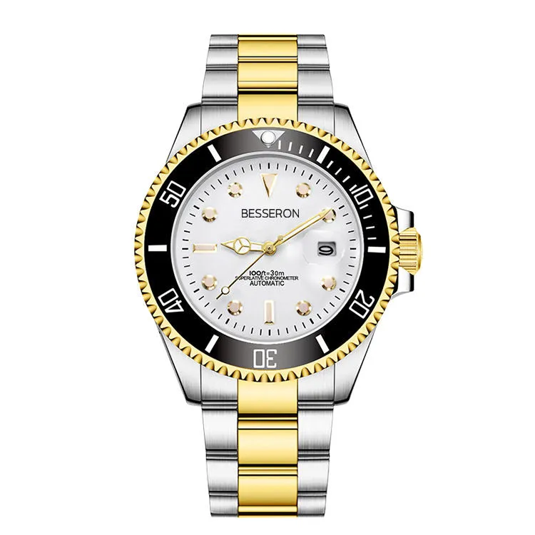 watch luminous automatic wrist mechanical mens watch with date