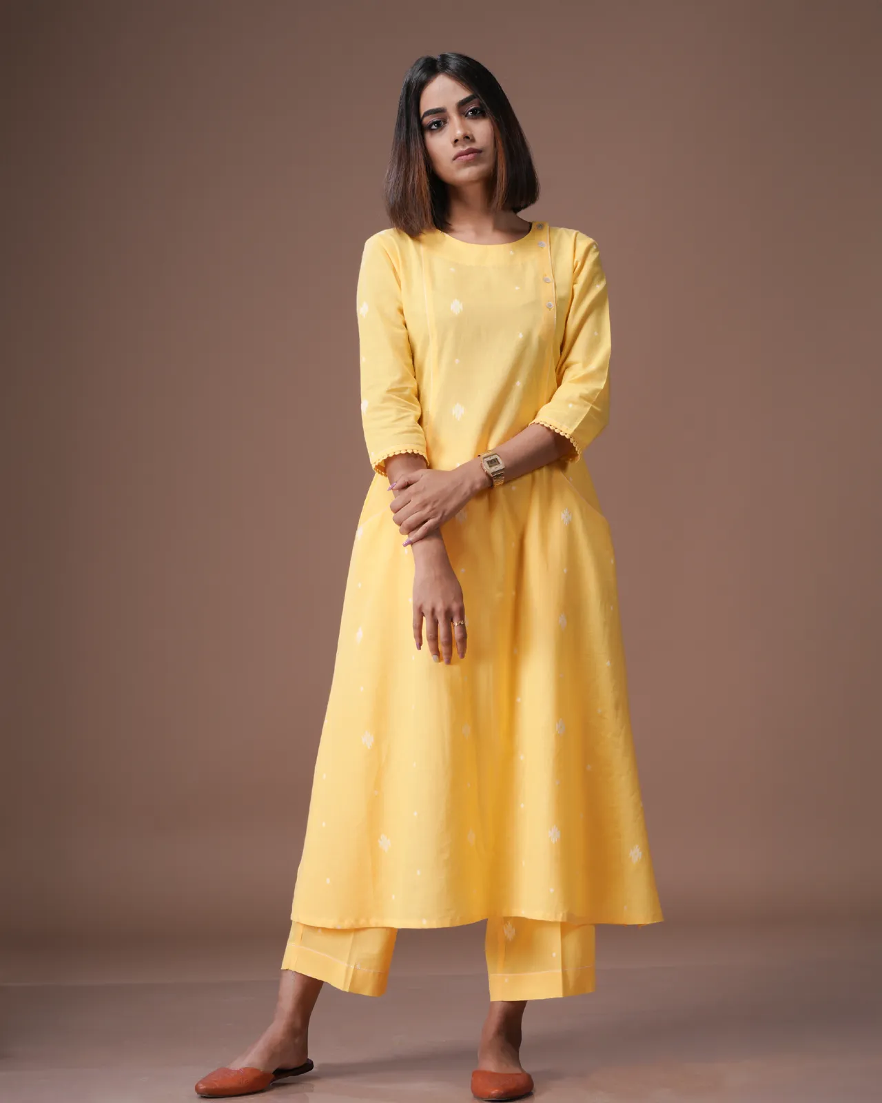 Yellow South Cotton Kurta